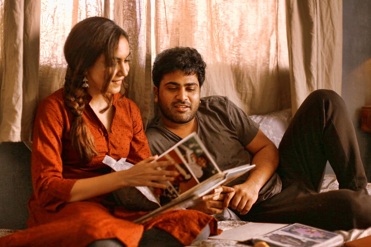 Ritu Varma with Sharwanand in a still from ‘Kanam’/’Oke Oka Jeevitham’